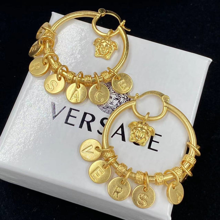 Classic Letter Circle Earrings