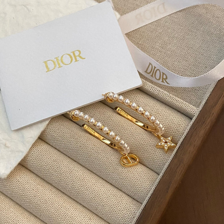 Fashion CD Star Pearl Earrings