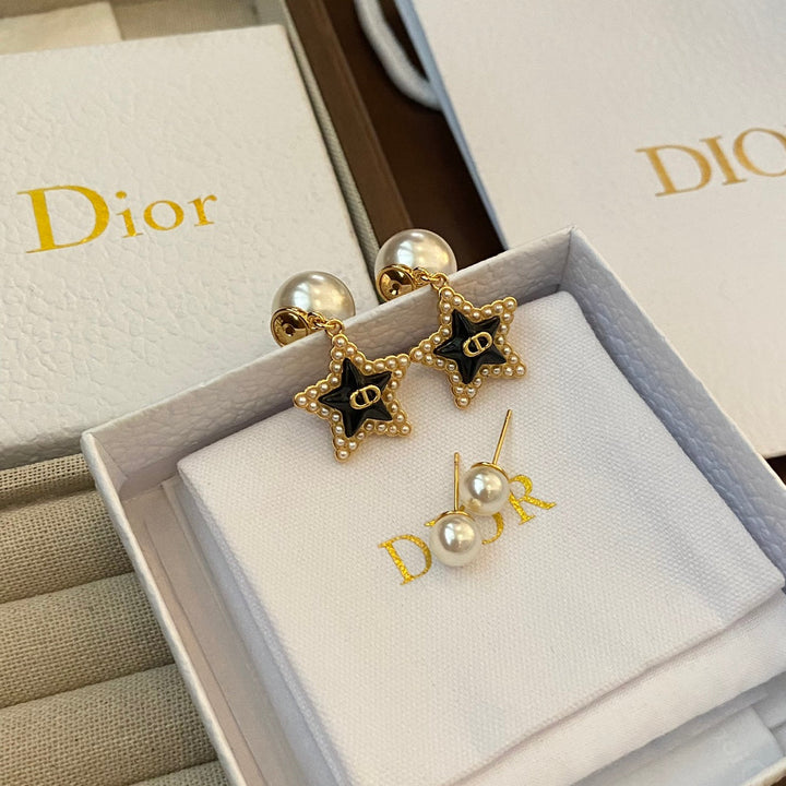 Fashion CD Pentagram Size Bead Earrings