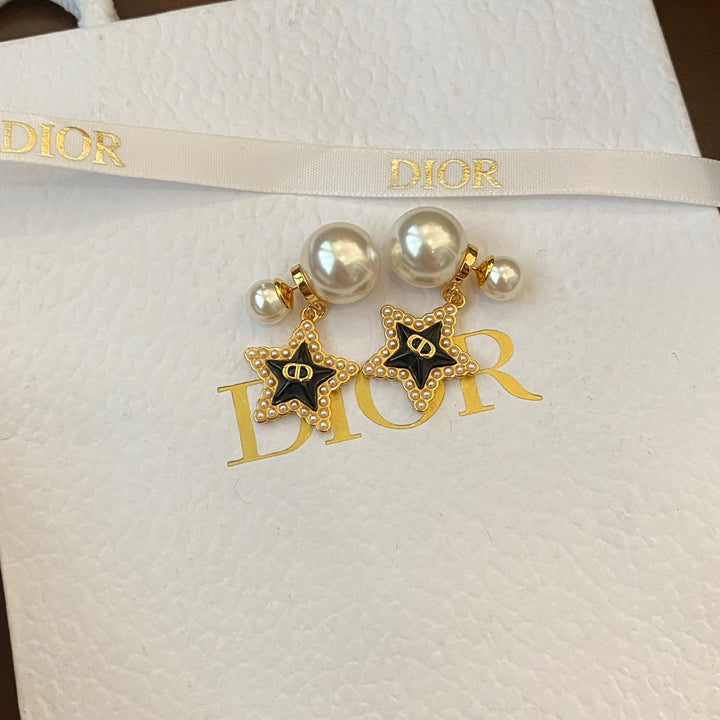 Fashion CD Pentagram Size Bead Earrings