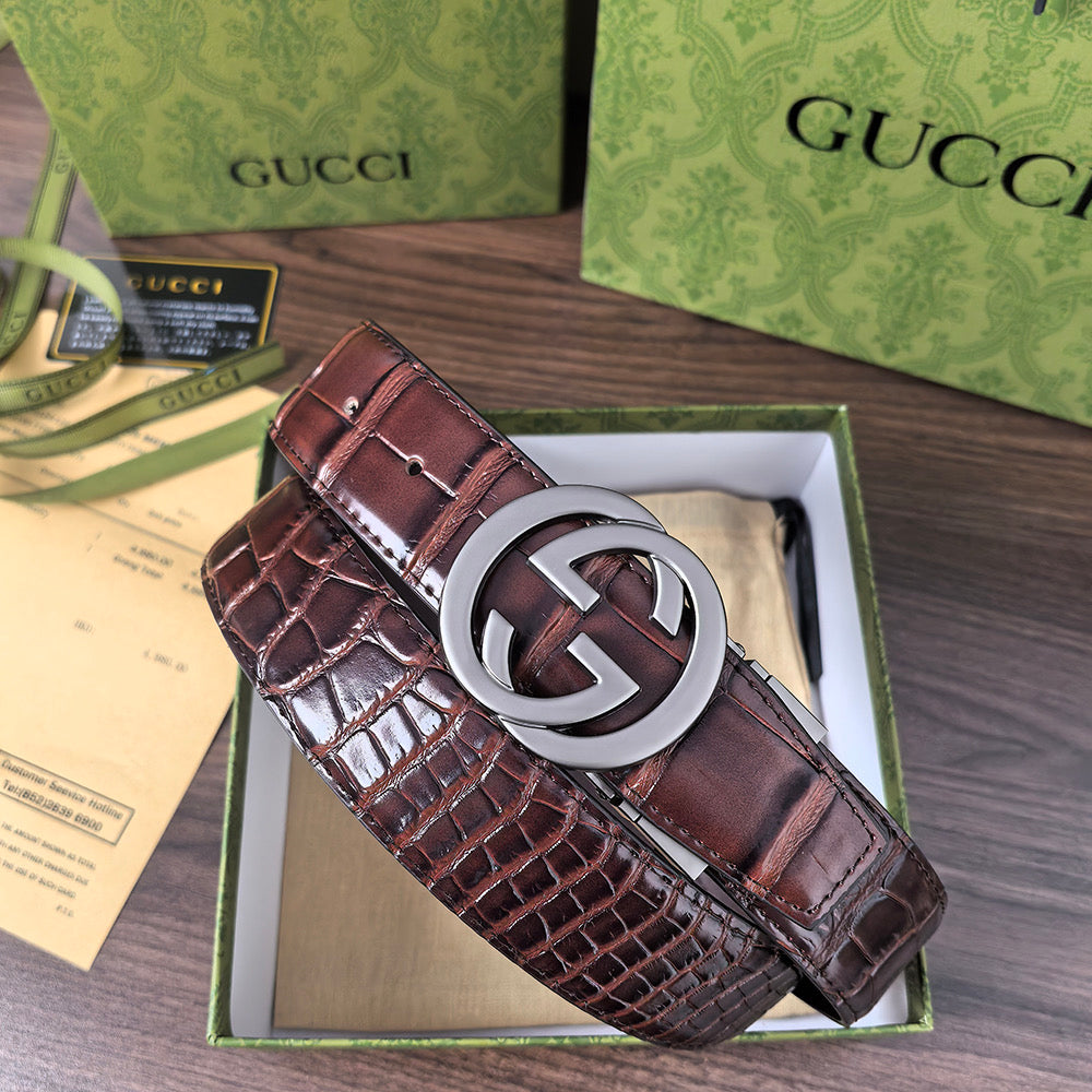 8 colors luxury GG crocodile print belt