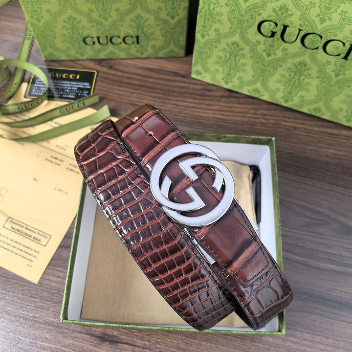 8 colors luxury GG crocodile print belt