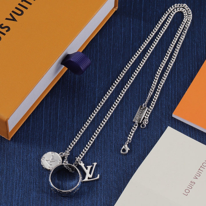 Two colors fashion old flower pendant sweater chain