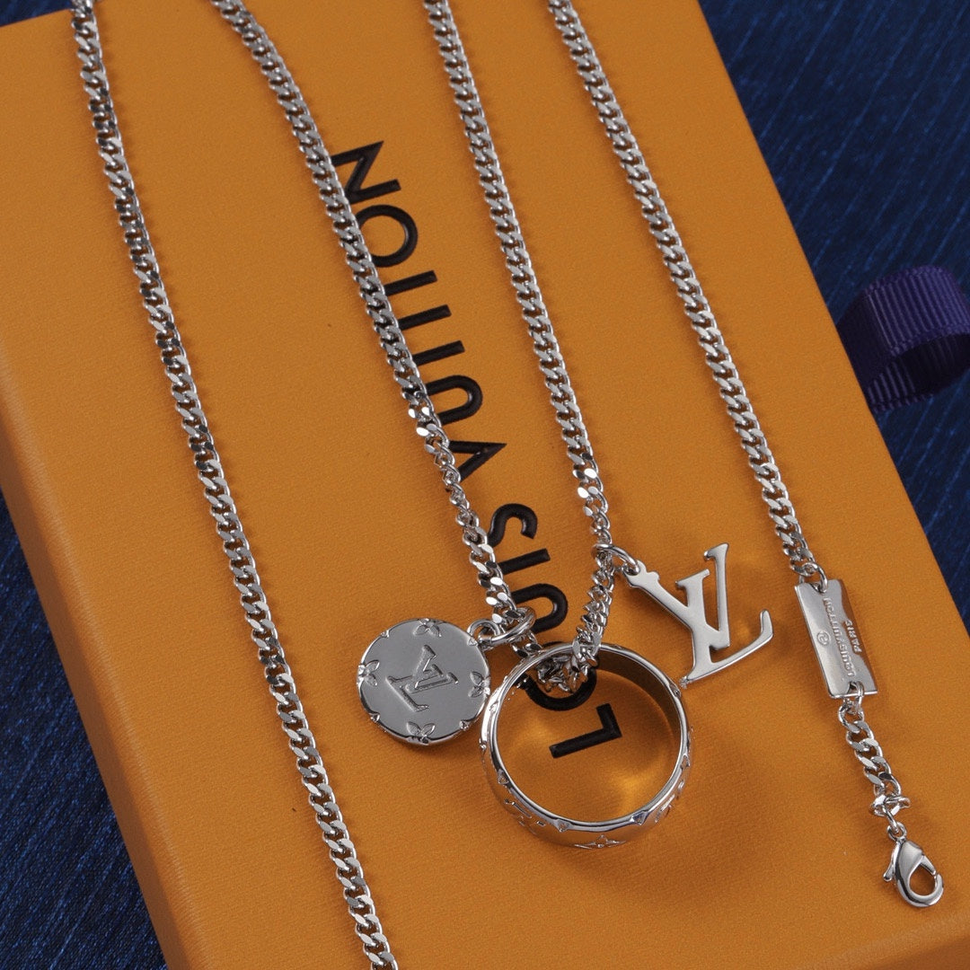 Two colors fashion old flower pendant sweater chain