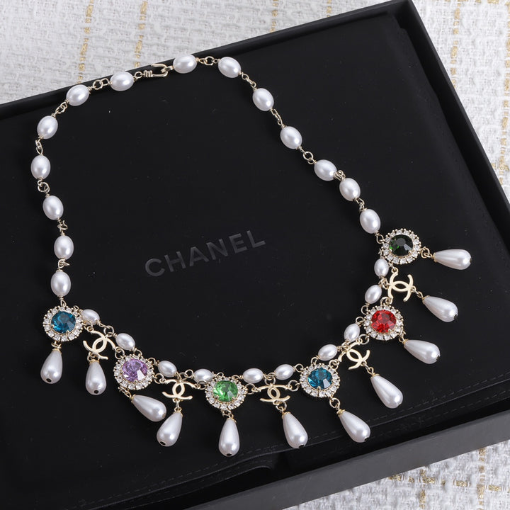 Luxury CC Pearl Tassel Necklace