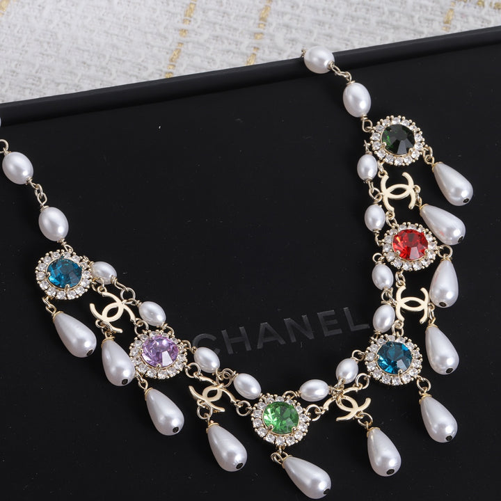 Luxury CC Pearl Tassel Necklace