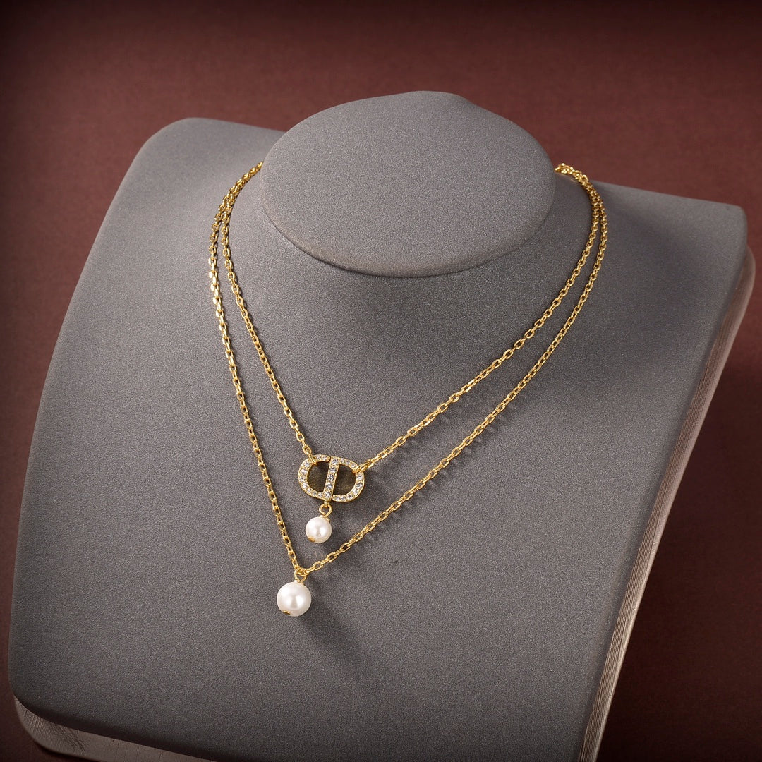 Luxury CD Double Layer Necklace
