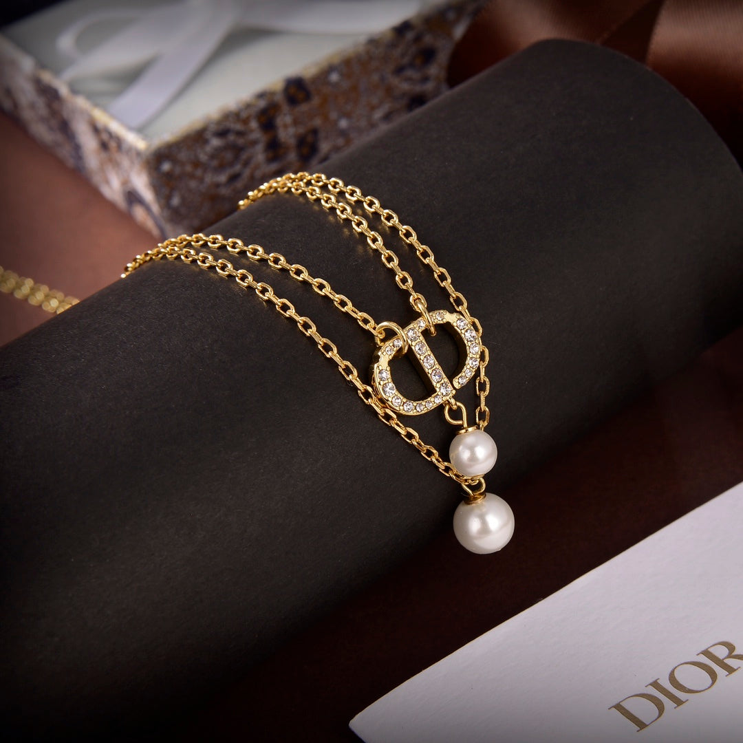 Luxury CD Double Layer Necklace