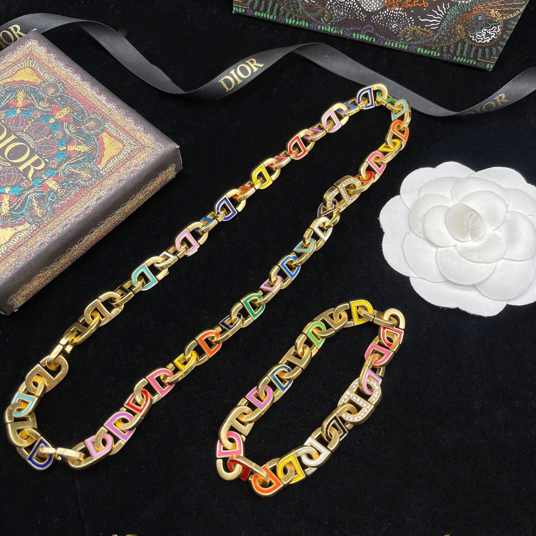 Luxury CD Color Necklace Bracelet