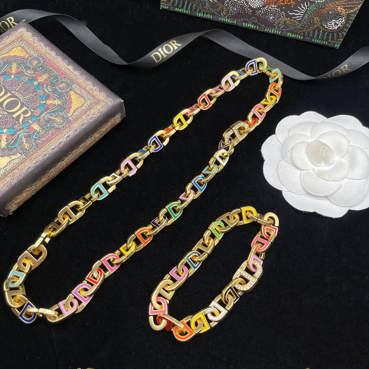 Luxury CD Color Necklace Bracelet
