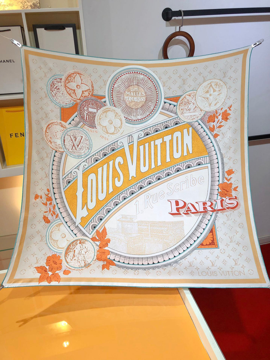 Fashion CC printed silk scarf