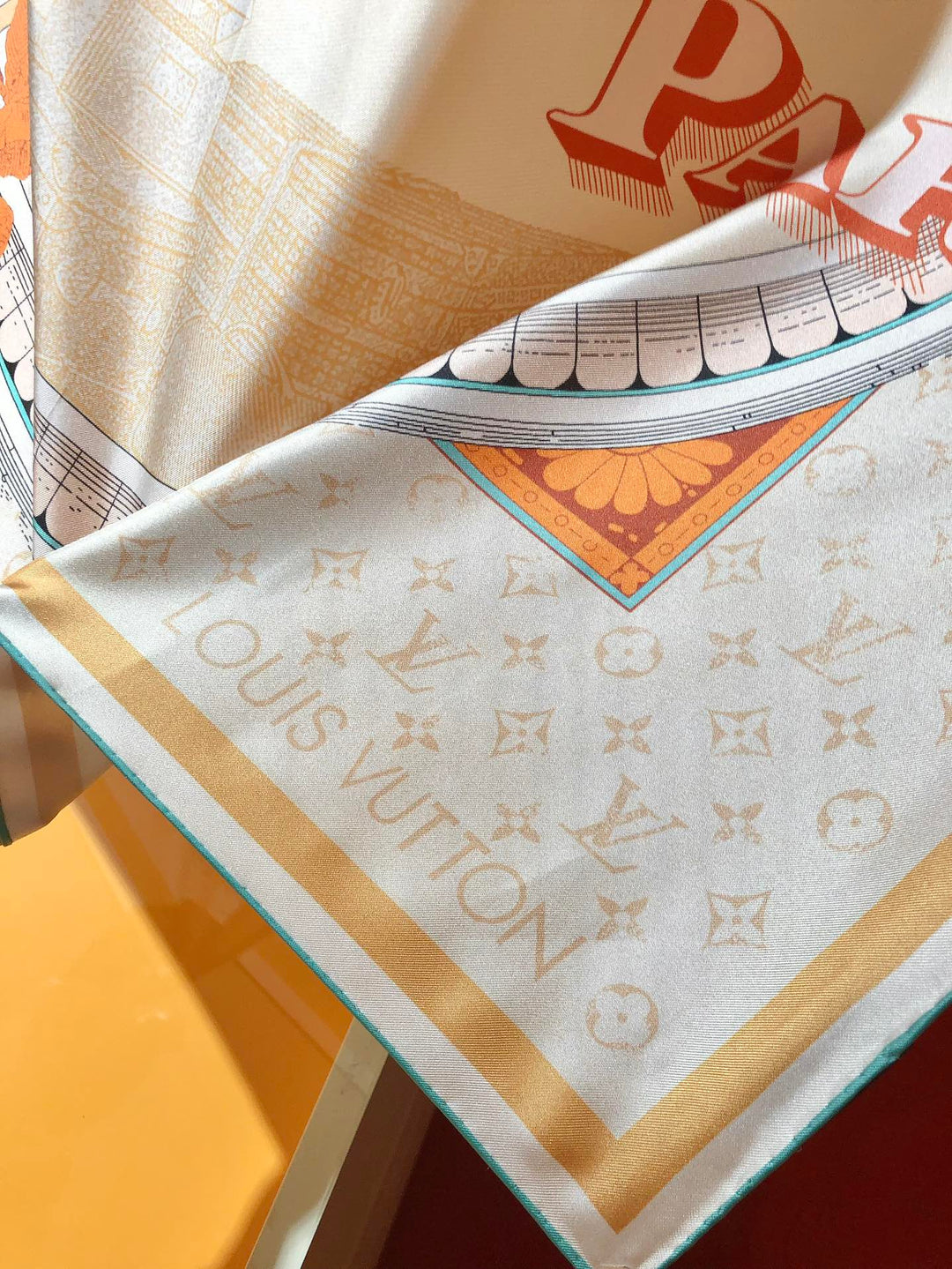 Fashion CC printed silk scarf