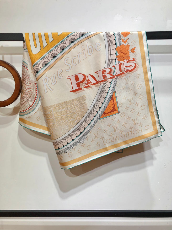 Fashion CC printed silk scarf