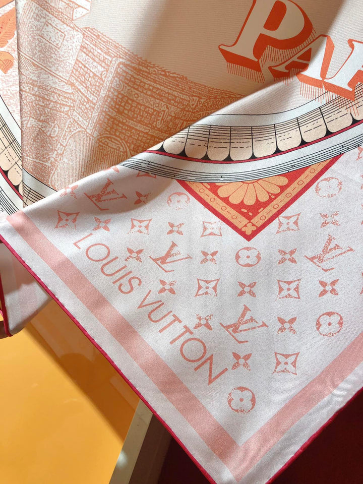 Fashion CC printed silk scarf