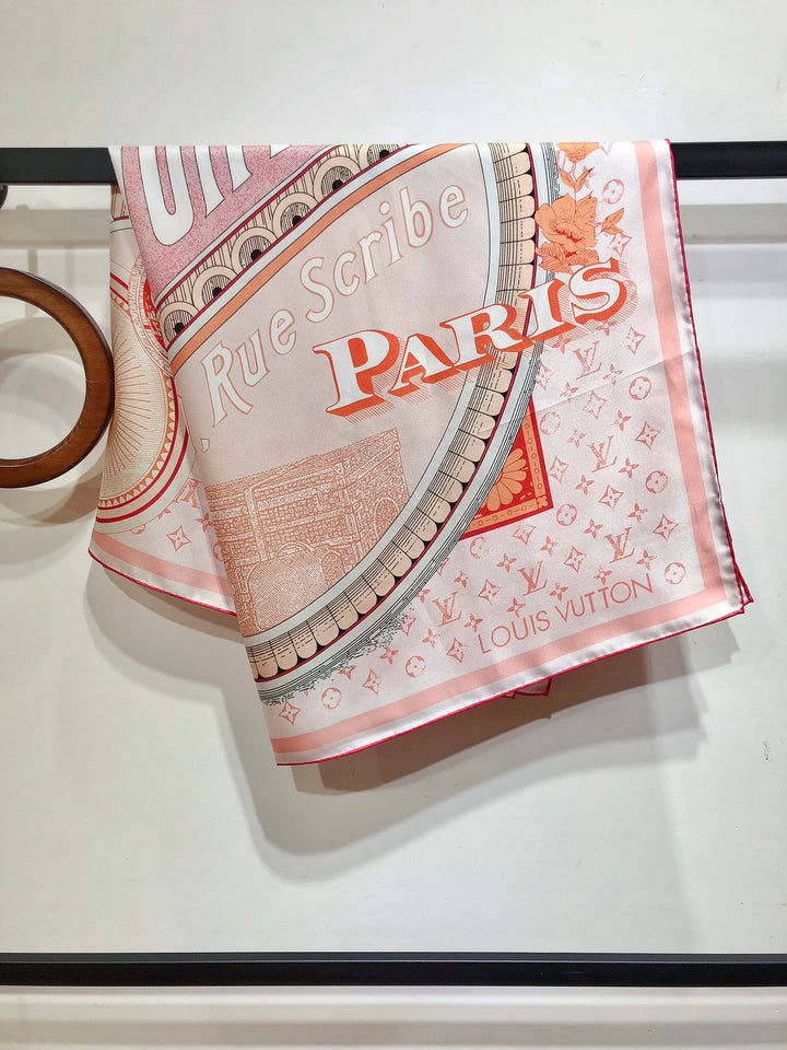Fashion CC printed silk scarf