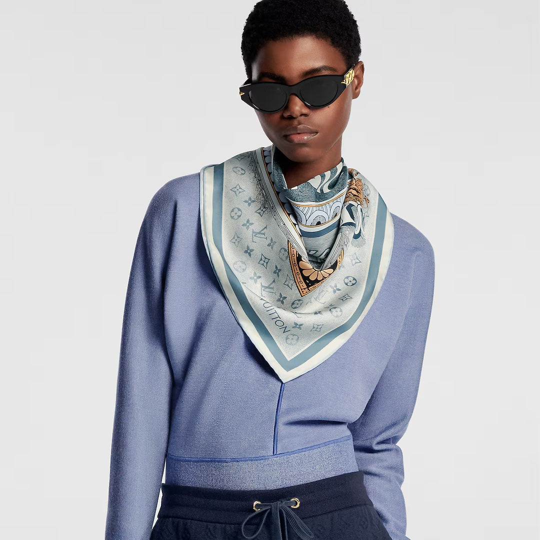 Fashion CC printed silk scarf