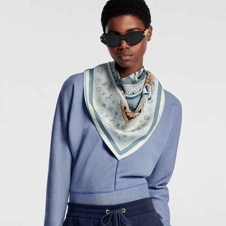 Fashion CC printed silk scarf