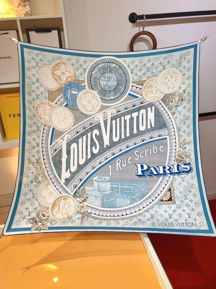 Fashion CC printed silk scarf