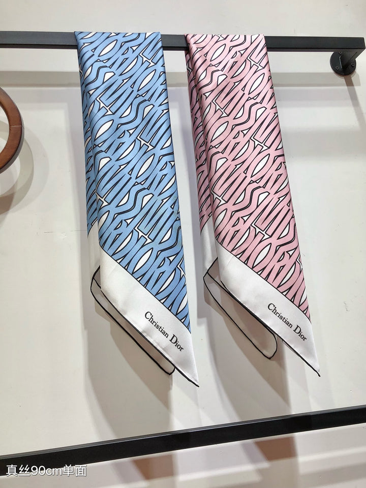 Luxury DR Printed Silk Square Scarf