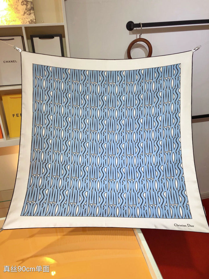 Luxury DR Printed Silk Square Scarf