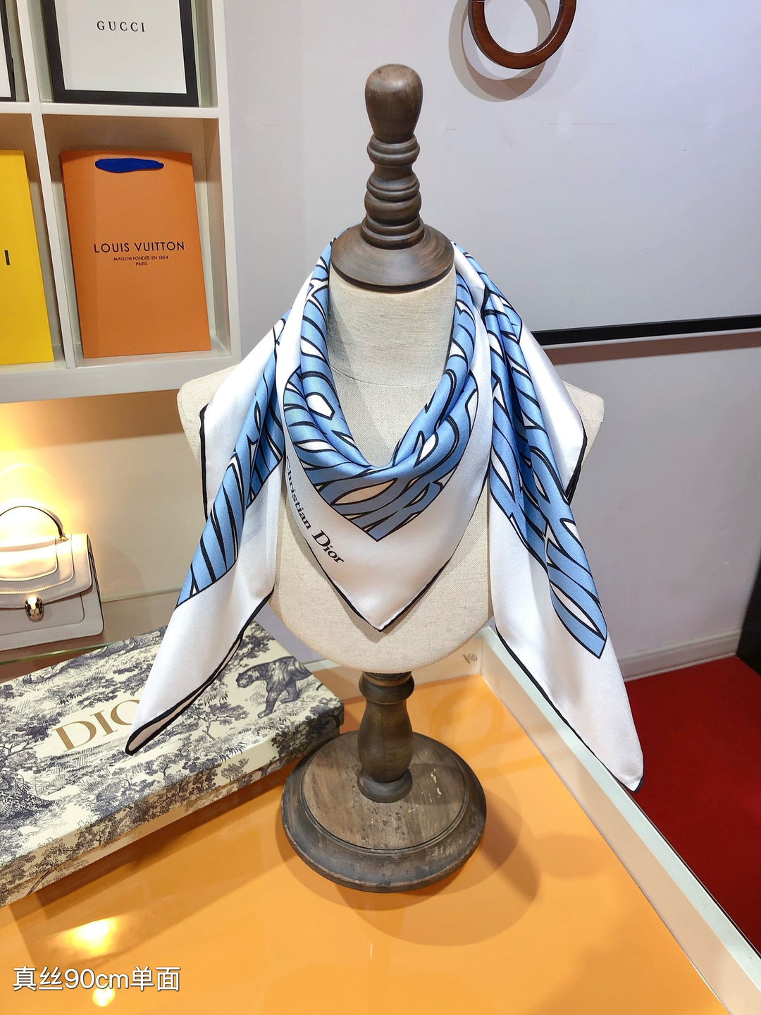 Luxury DR Printed Silk Square Scarf
