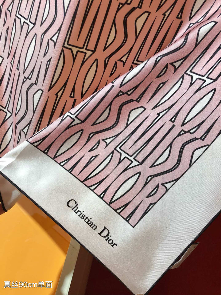 Luxury DR Printed Silk Square Scarf