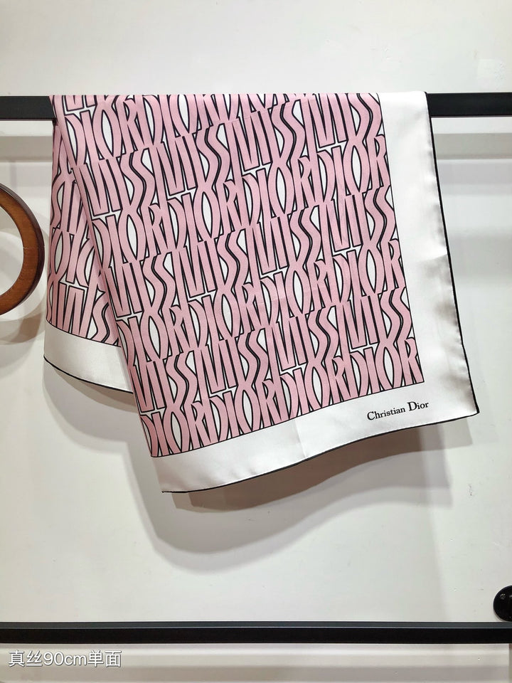 Luxury DR Printed Silk Square Scarf