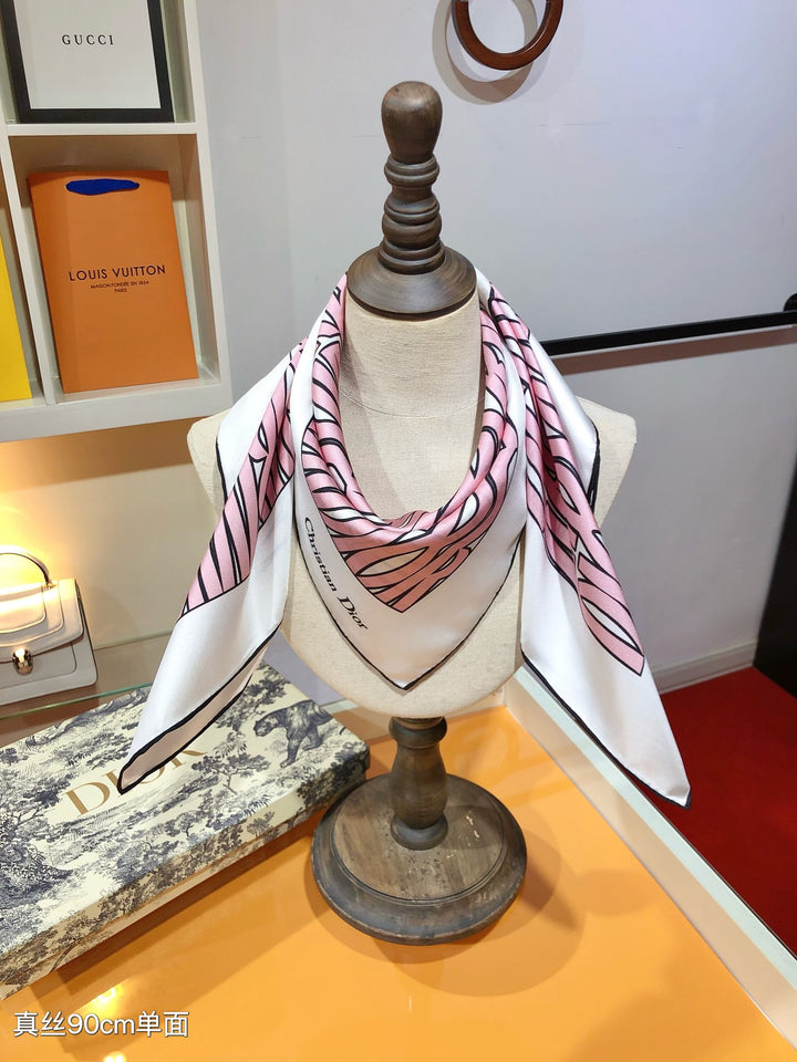 Luxury DR Printed Silk Square Scarf
