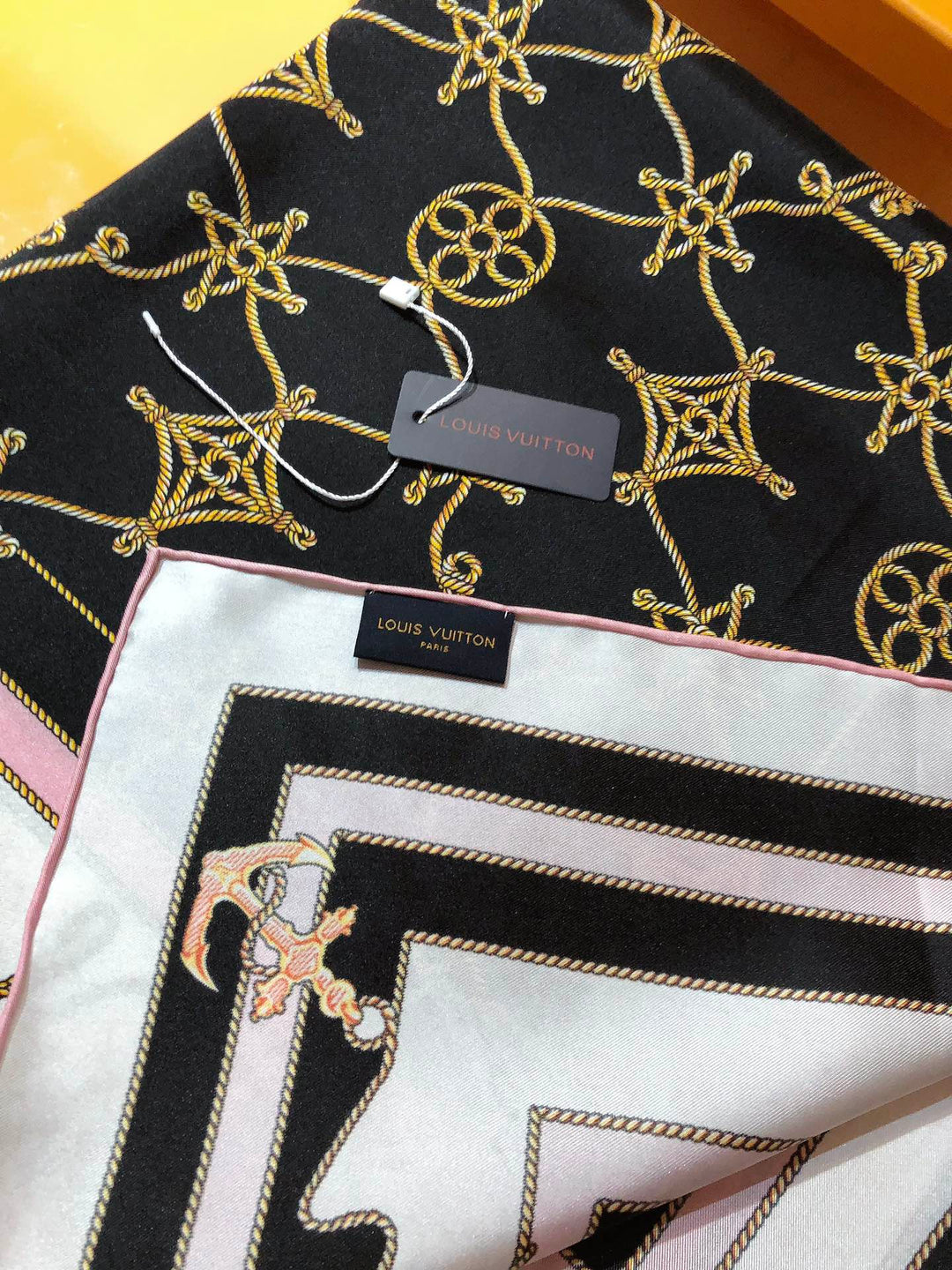 Luxury Clover Nautical Style Silk Square Scarf