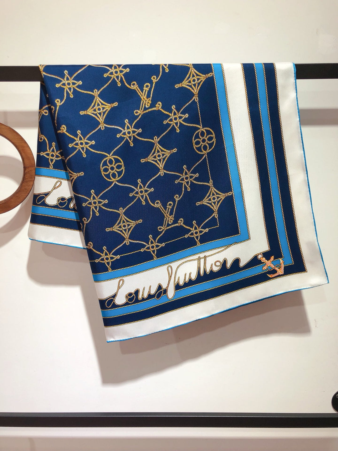 Luxury Clover Nautical Style Silk Square Scarf