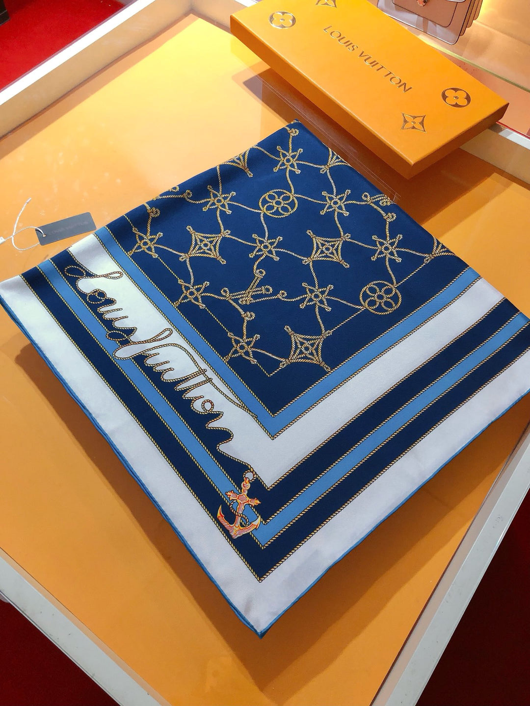 Luxury Clover Nautical Style Silk Square Scarf