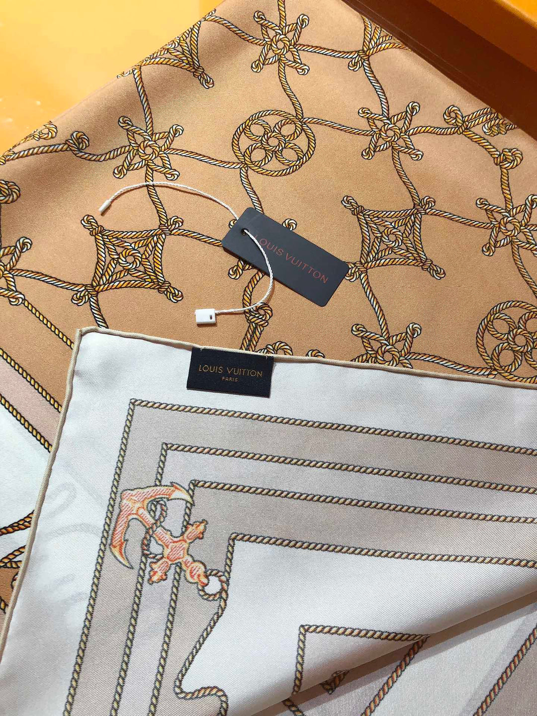 Luxury Clover Nautical Style Silk Square Scarf