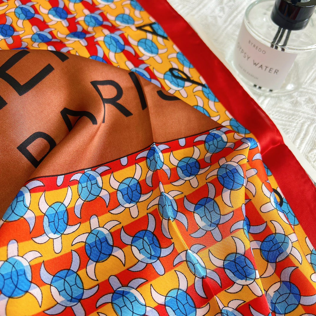 Luxury small windmill printed square towel
