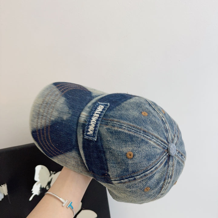 Vintage Denim Blue Baseball Cap
