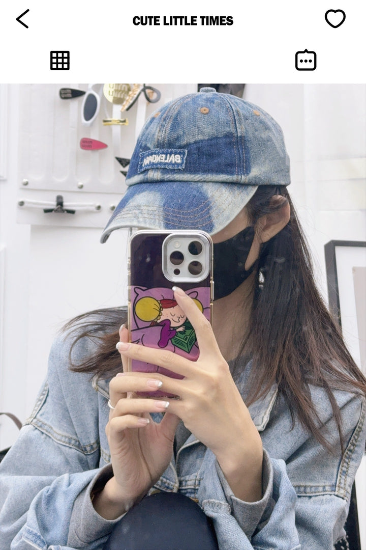 Vintage Denim Blue Baseball Cap