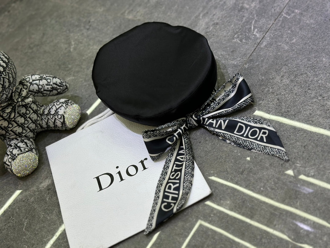 3 colors CD silk scarf bow military hat