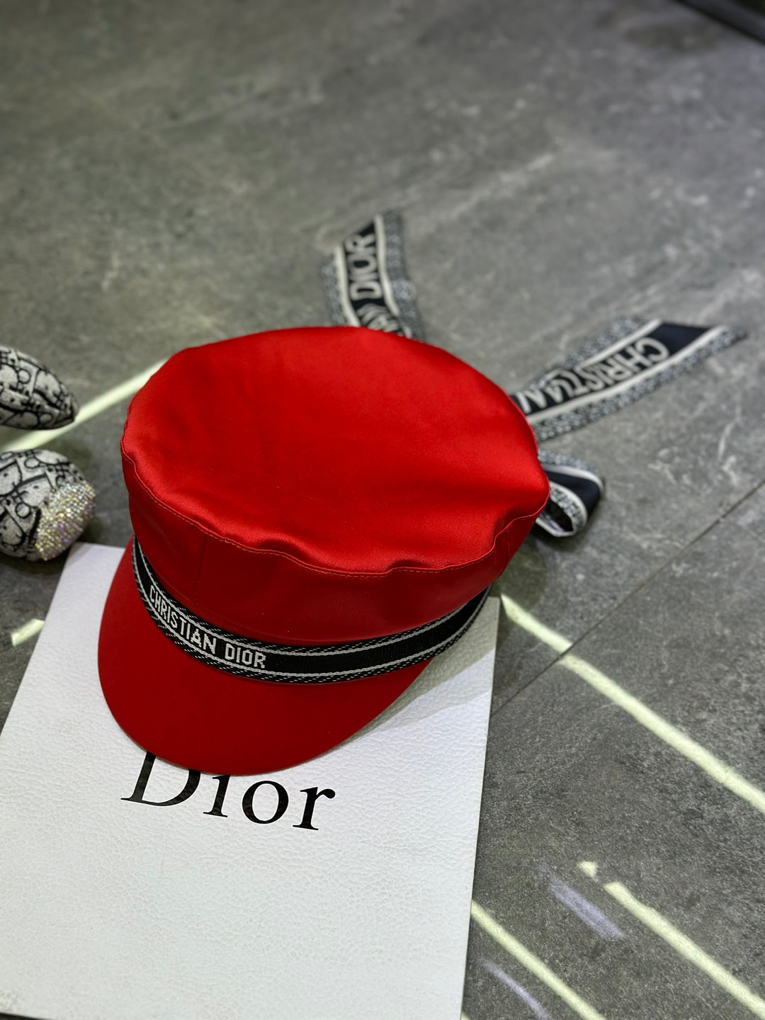 3 colors CD silk scarf bow military hat