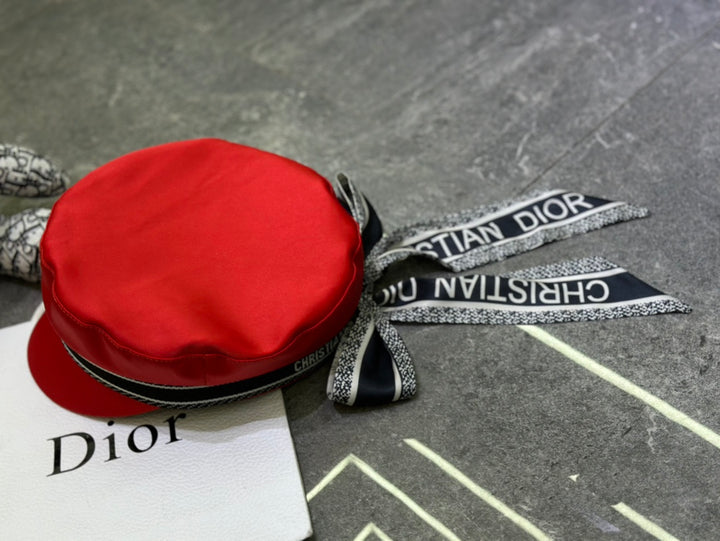 3 colors CD silk scarf bow military hat