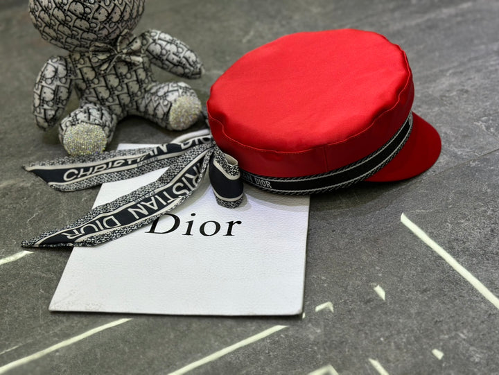 3 colors CD silk scarf bow military hat