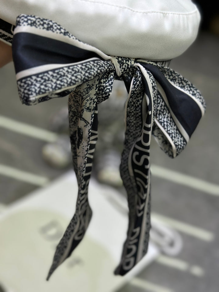 3 colors CD silk scarf bow military hat
