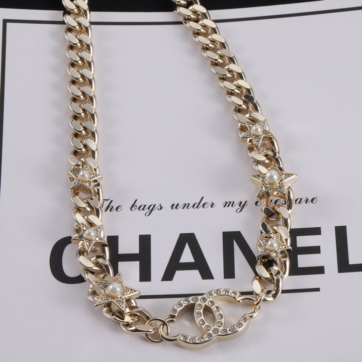 Fashion CC Pentagram Pearl Necklace
