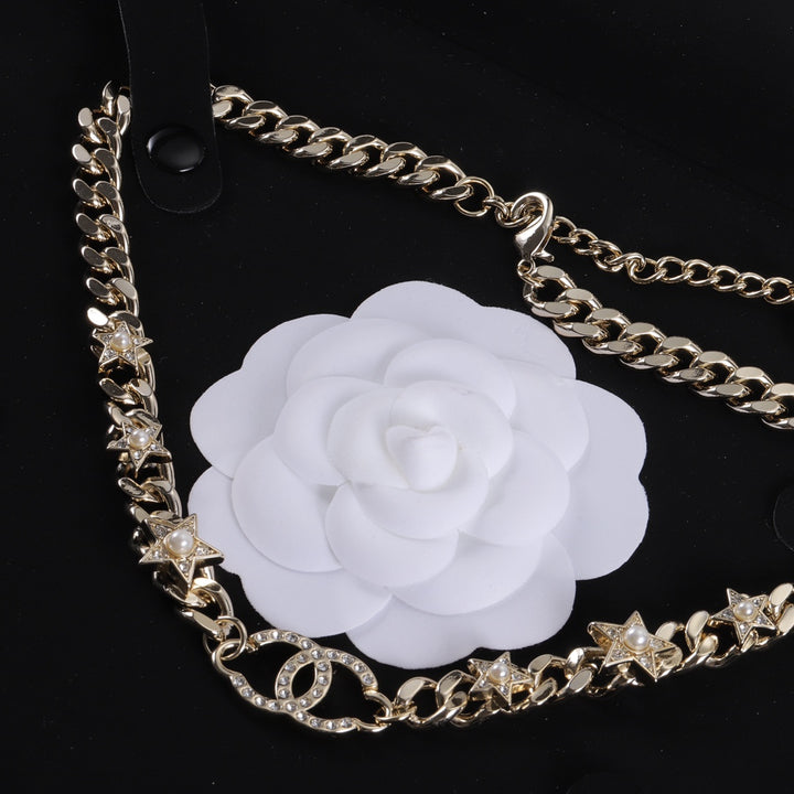 Fashion CC Pentagram Pearl Necklace