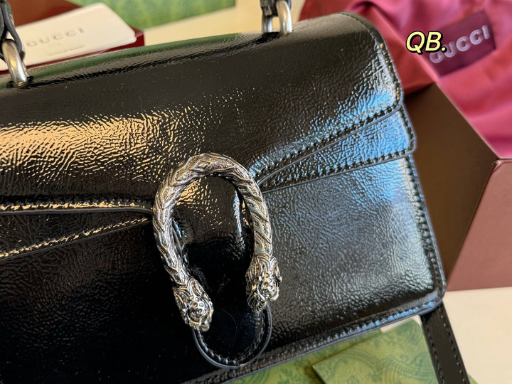 Deluxe Double Tiger Head Buckle Handbag