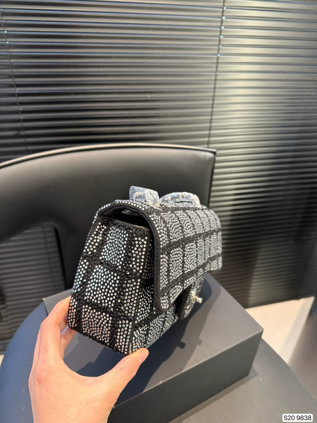 Deluxe CC Chain Bag with Diamonds