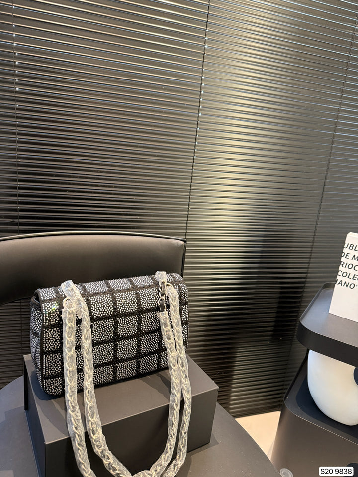 Deluxe CC Chain Bag with Diamonds
