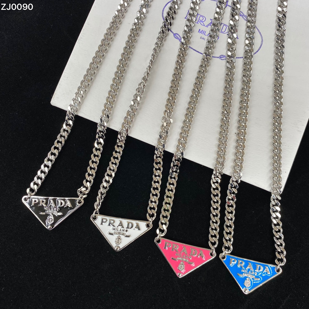 4 Color Triangle Iron Pendant Necklace