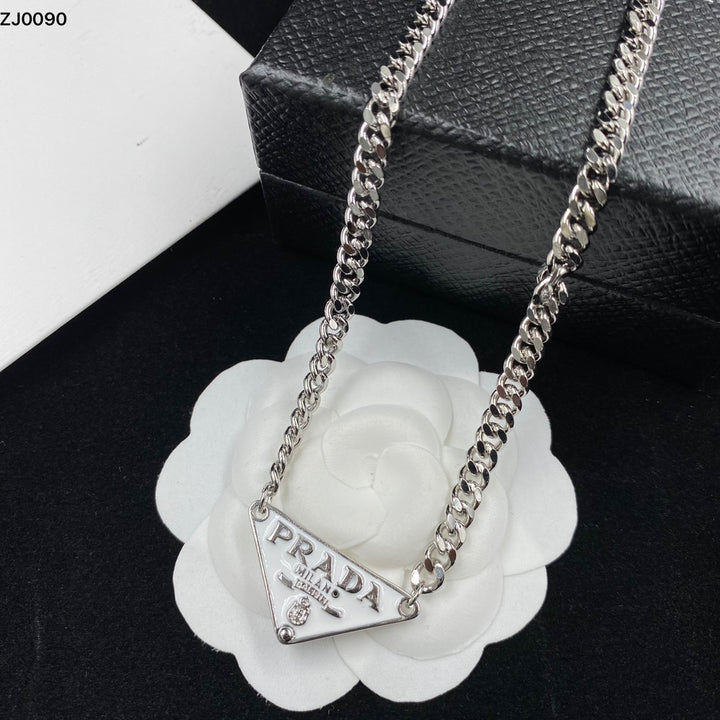 4 Color Triangle Iron Pendant Necklace