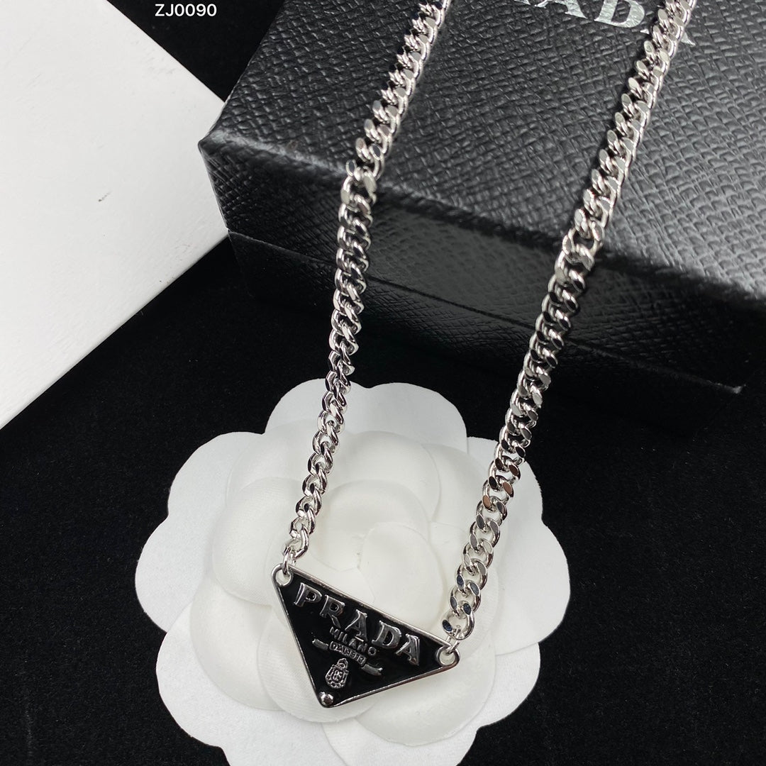 4 Color Triangle Iron Pendant Necklace