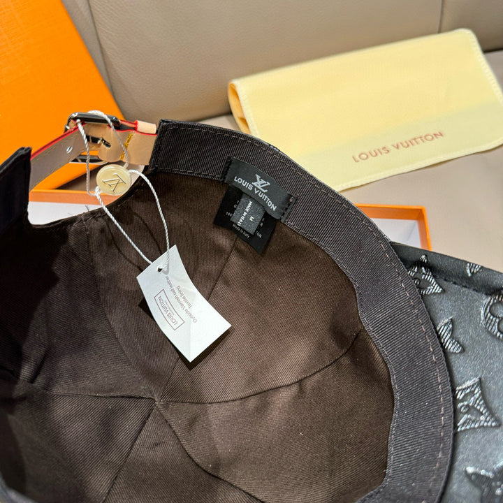 Luxury Aged Leather Print Baseball Cap