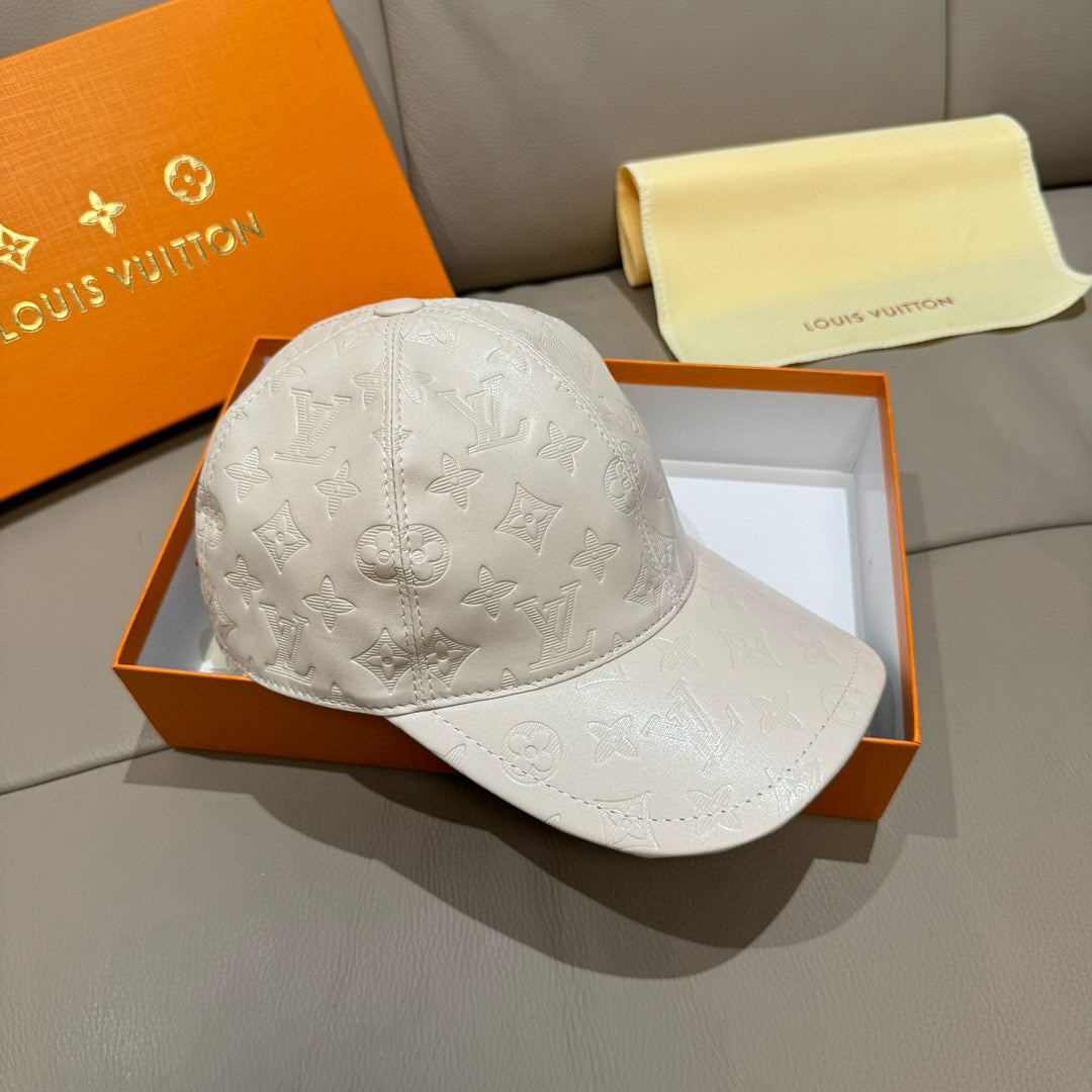 Luxury Aged Leather Print Baseball Cap
